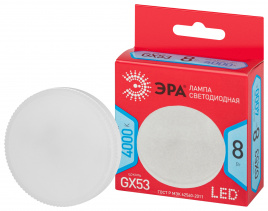 Лампа светодиодная ЭРА RED LINE LED GX-8W-840-GX53 R 8Вт таблетка нейтральный белый свет GX53
