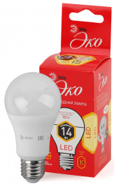 Лампа светодиодная ЭРА RED LINE ECO LED A60-14W-827-E27 14Вт груша теплый дневной свет Е27