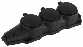 Колодка ЭРА KX-3e-B-IP44 каучуковая с заземлением 3 розетки 16A IP44 черная