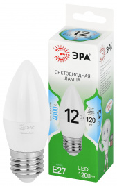 Лампа светодиодная ЭРА GREEN LINE LED B35-12W-840-E27 GL 12Вт свеча яркий белый свет E27