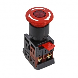 Кнопка ANE-22 "Грибок" поворотная c блокировкой, неон NO+NC EKF