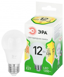 Лампа светодиодная ЭРА GREEN LINE LED A60-12W-830-E27 GL 12Вт груша теплый свет E27