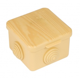 Коробка распаячная о/у (65х65х45) 4 ввода светлое дерево EKF IP54  КМР-030-036