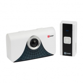 Звонок беспр. на батарейках (черн.-бел. 20 мелод.  с индик. 3х1,5В ААA дист. 80м.) EKF