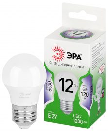 Лампа светодиодная ЭРА GREEN LINE LED P45-12W-865-E27 GL 12Вт шар холодный свет E27