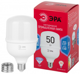 Лампа светодиодная POWER ЭРА RED LINE LED T100-50W-6500-E27/E40 R 50Вт колокол холодный белый свет E27/E40