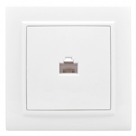 "Минск" Розетка RJ-45 1-местная СП белая EKF 