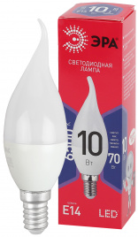 Лампа светодиодная ЭРА RED LINE LED BXS-10W-865-E14 R 10Вт свеча на ветру холодный дневной свет Е14