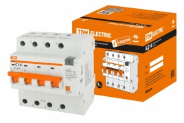 Диф.автомат АД14 4Р 16А  30мА TDM  5 модулей