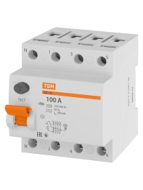 Устройство УЗО ВД1-63 4Р 100А 300мА TDM
