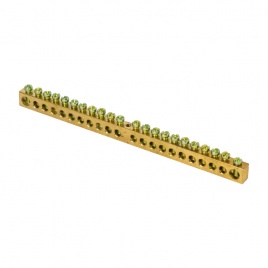 Шина "0" РЕ 8х12мм (22групп/крепеж по центру) латунь EKF