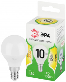 Лампа светодиодная ЭРА GREEN LINE LED P45-10W-830-E14 GL 10Вт шар теплый свет E14