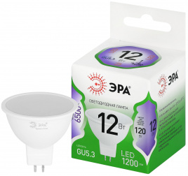 Лампа светодиодная ЭРА GREEN LINE LED MR16-12W-865-GU5.3 GL 12Вт софит холодный свет GU5.3