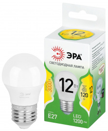 Лампа светодиодная ЭРА GREEN LINE LED P45-12W-830-E27 GL 12Вт шар теплый свет E27