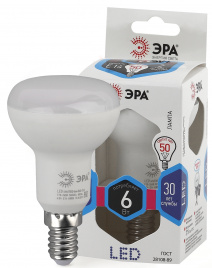 Лампа светодиодная ЭРА STD LED R50-6W-840-E14 6Вт рефлектор нейтральный белый свет Е14