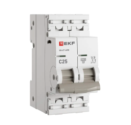 Выключатель ВА 47-63 2P 25А (С) 4,5 kA EKF PROxima