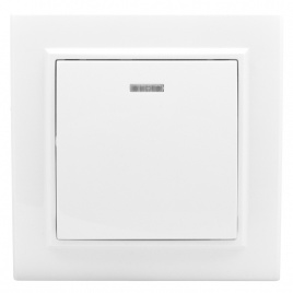 "Минск" Выключатель 1-клавишный СП с индикатором 10А белый EKF