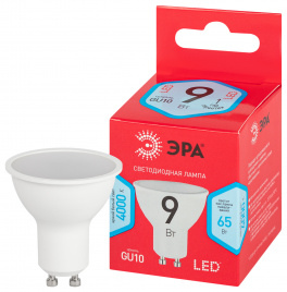Лампа светодиодная ЭРА RED LINE LED MR16-9W-840-GU10 R 9Вт софит нейтральный белый свет GU10
