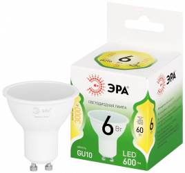 Лампа светодиодная ЭРА GREEN LINE LED MR16-6W-830-GU10 GL 6Вт софит теплый свет GU10