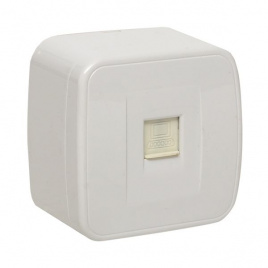 "Минск" Розетка RJ-45 1-местная, ОП 1А, 120В, белая EKF