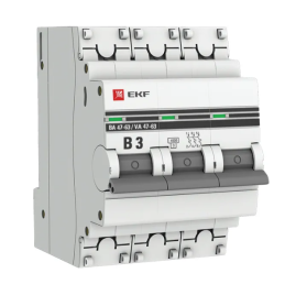 Выключатель ВА 47-63 3P 03А (В) 4,5 kA EKF PROxima