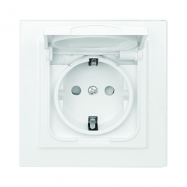 "Минск" Розетка 1-местная СП 16А, з/к, крышка, з/ш IP44 EKF