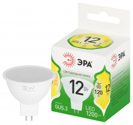 Лампа светодиодная ЭРА GREEN LINE LED MR16-12W-830-GU10 GL 12Вт софит теплый свет GU10