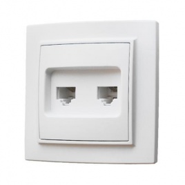 "Минск" Розетка RJ-45+Phone СП белая EKF