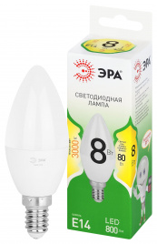 Лампа светодиодная ЭРА GREEN LINE LED B35-8W-830-E14 GL 8Вт свеча теплый свет E14