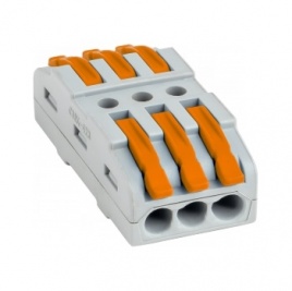 Клемма проходная СМК 222-423 3 полюса 0,08-4мм2 (25шт.) EKF
