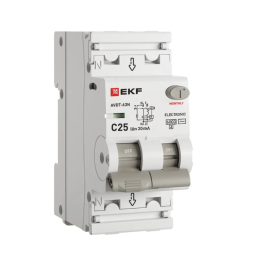 Диф. автомат АВДТ-63N 1P+N 25А (C) 30мА (AC) эл 6кА PROXIMA EKF