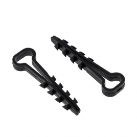 Дюбель-хомут 5х10 для плоского кабеля черный (уп./100шт) EKF