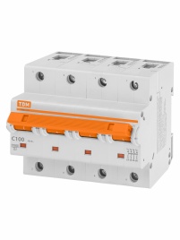 Выключатель ВА 47-125 4P 100А 15кА  х-ка С TDM