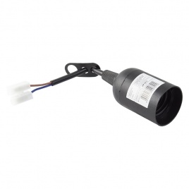 Патрон пластиковый Е27 подвесной с клеммной колодкой пласт чер. EKF