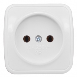"Минск" Розетка 1-местная ОП 10А без заземления белая EKF