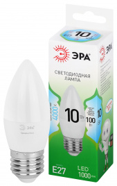 Лампа светодиодная ЭРА GREEN LINE LED B35-10W-840-E27 GL 10Вт свеча яркий белый свет E27