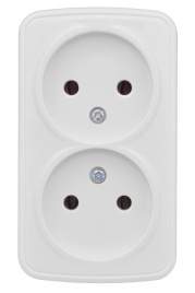 "Минск" Розетка 2-местная ОП 10А без заземления белая EKF