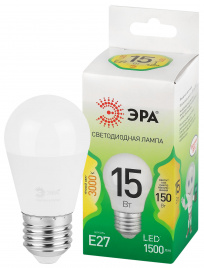 Лампа светодиодная ЭРА GREEN LINE LED P45-15W-830-E27 GL 15Вт шар теплый свет E27