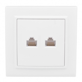 "Минск" Розетка RJ-45 2-местная СП белая EKF 