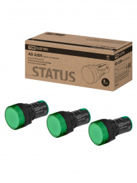 Лампа AD-22DS(LED)матрица d22 мм зеленый 24-440В AC/DC TDM