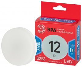 Лампа светодиодная ЭРА RED LINE LED GX-12W-865-GX53 R 12Вт таблетка холодный дневной свет GX53
