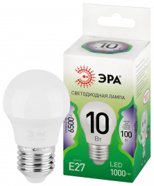 Лампа светодиодная ЭРА GREEN LINE LED P45-10W-865-E27 GL 10Вт шар холодный свет E27