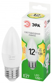 Лампа светодиодная ЭРА GREEN LINE LED B35-12W-830-E27 GL 12Вт свеча теплый свет E27