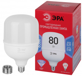 Лампа светодиодная POWER ЭРА RED LINE LED T140-80W-6500-E27/E40 R 80Вт колокол холодный белый свет E27/E40