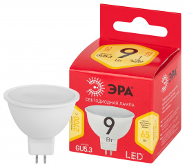 Лампа светодиодная ЭРА RED LINE LED MR16-9W-827-GU5.3 R 9Вт софит теплый белый свет GU5.3