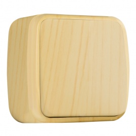 "Минск" Выключатель 1-клавишный ОП 10А светлое дерево EKF