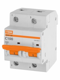 Выключатель ВА 47-100 2Р 100А 10кА  х-ка С TDM