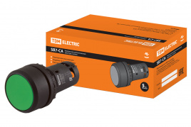 Кнопка с фиксацией зеленая SB7-CAL35 d22мм 1з+1р TDM