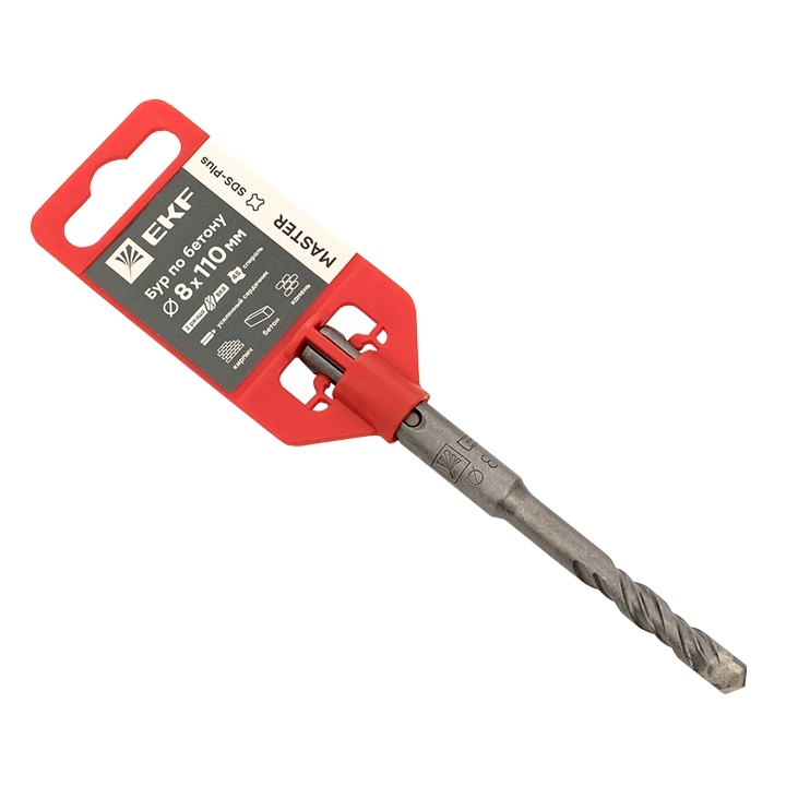 Бур по бетону SDS-plus 8х110 мм (2 резца) EKF Master фото 1