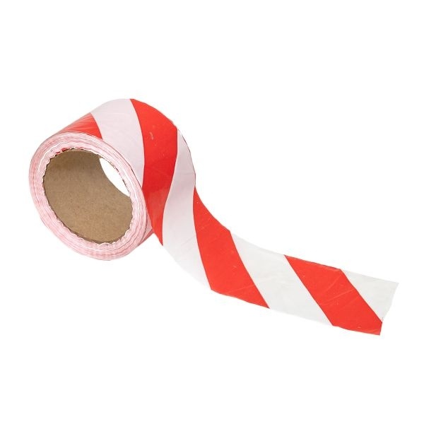 Лента сигнальная ЛСО-75х100 оградительная красно-белая фото 1